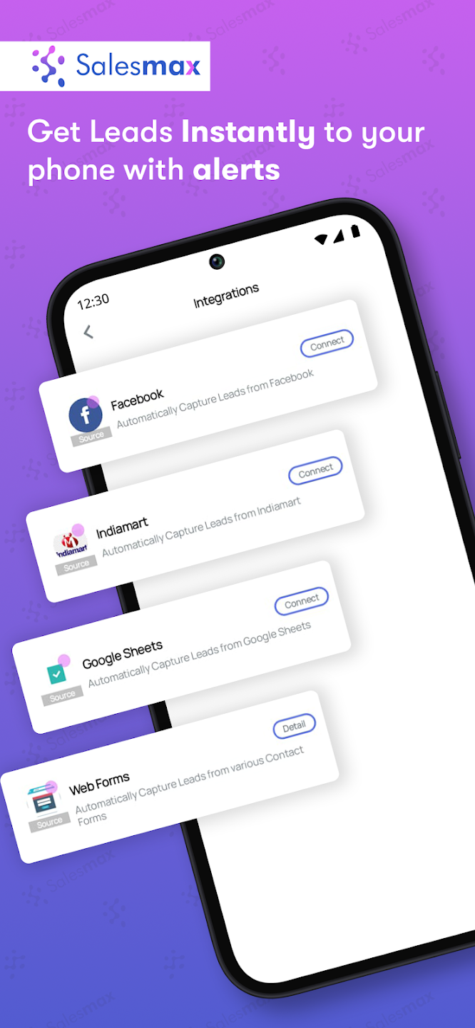Lead capture dashboard — real-time feed from multiple sources